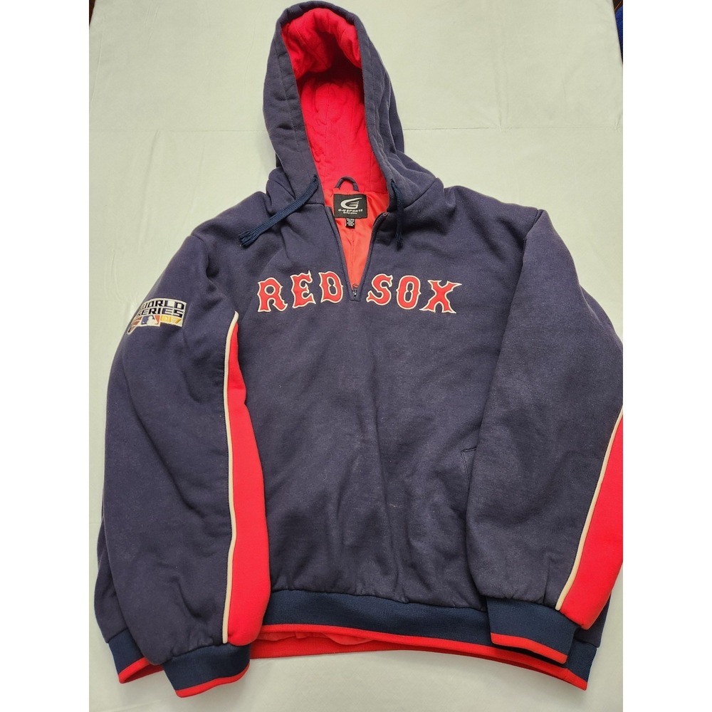 Boston Red Sox Hoodie Mens 3XL Navy Red MLB Baseball 2007 World Series Pullover‎